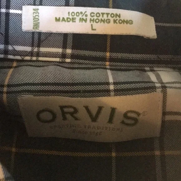 Orvis Men’s Plaid Button Down Shirt Large - Picture 4 of 7